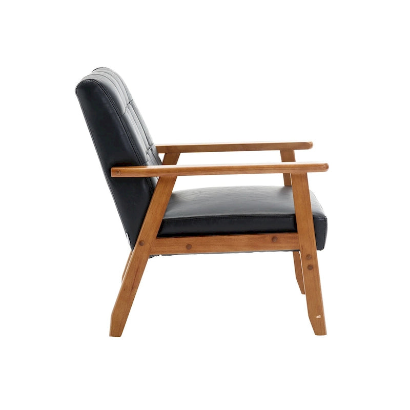 Ensemble de 2 fauteuils d'appoint de style moderne du milieu du siècle avec table d'appoint