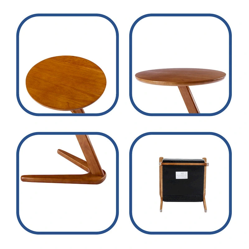 Ensemble de 2 fauteuils d'appoint de style moderne du milieu du siècle avec table d'appoint