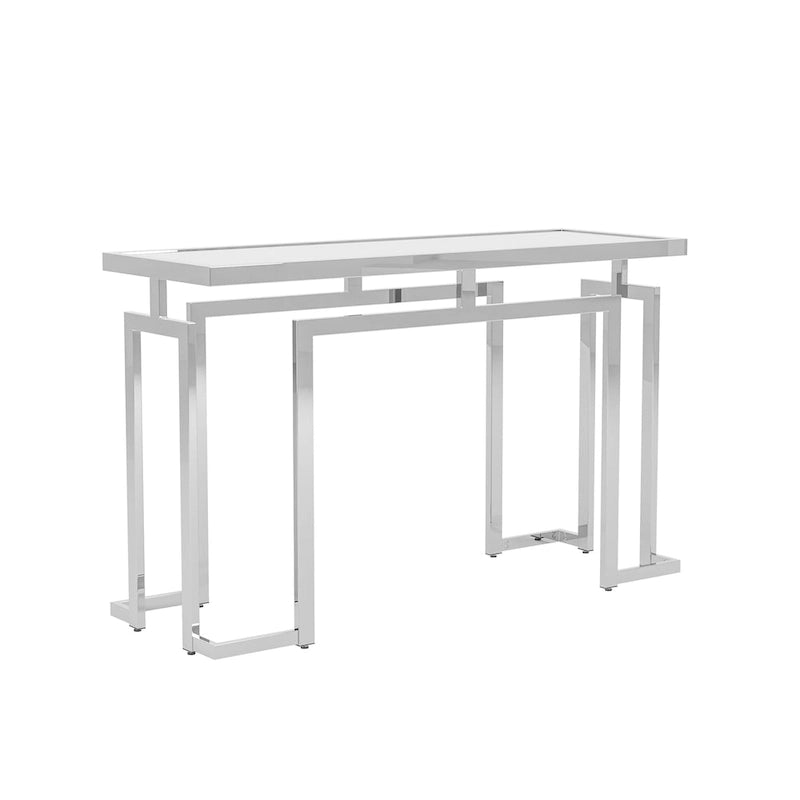 Table d'appoint Pelmont Contemporary de 52 pouces avec plateau en verre, par Furniture of America