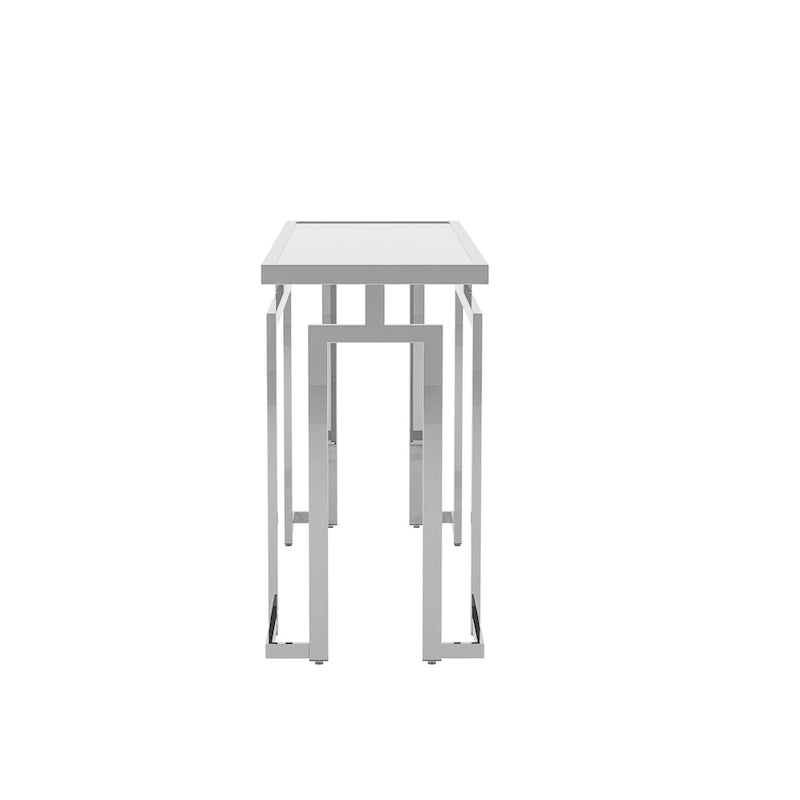 Table d'appoint Pelmont Contemporary de 52 pouces avec plateau en verre, par Furniture of America