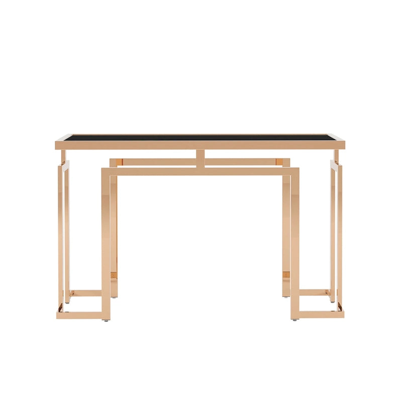 Table d'appoint Pelmont Contemporary de 52 pouces avec plateau en verre, par Furniture of America