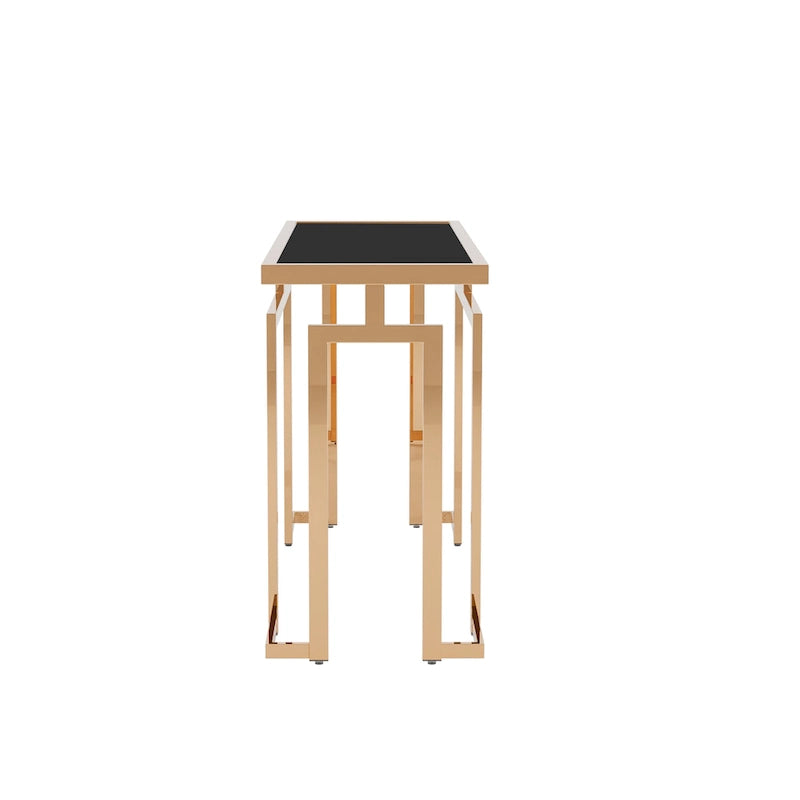 Table d'appoint Pelmont Contemporary de 52 pouces avec plateau en verre, par Furniture of America