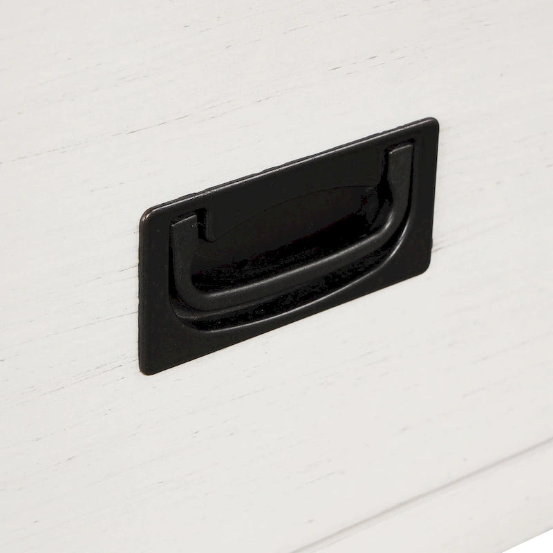 Console de style campagnard en pin, 91 cm, avec 4 tiroirs et 1 étagère de rangement.