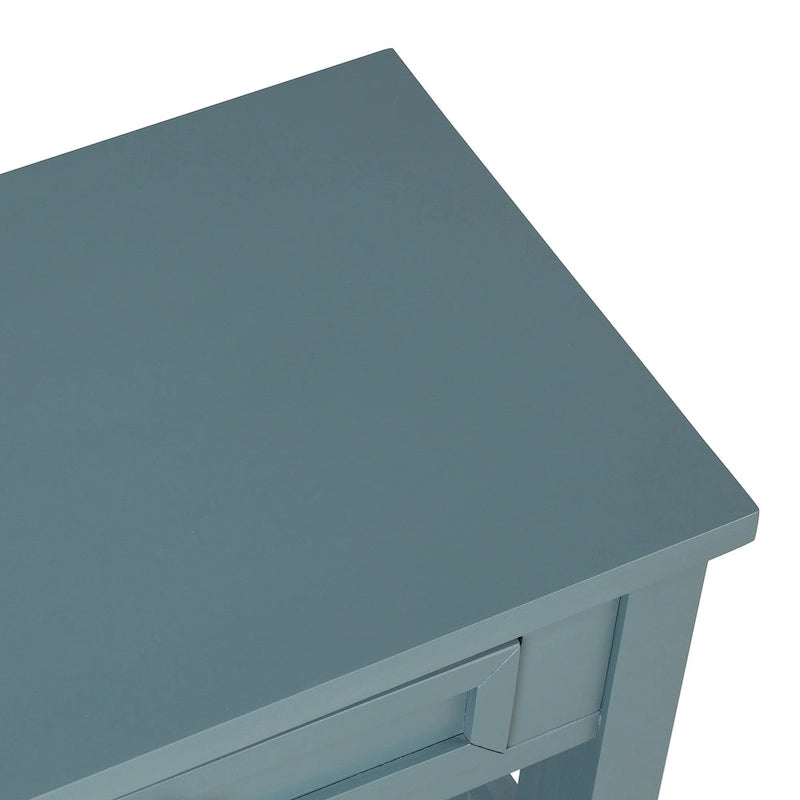 Console de style campagnard en pin, 91 cm, avec 4 tiroirs et 1 étagère de rangement.