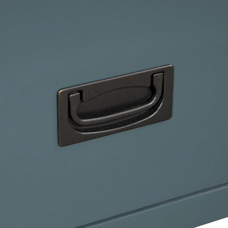 Console de style campagnard en pin, 91 cm, avec 4 tiroirs et 1 étagère de rangement.