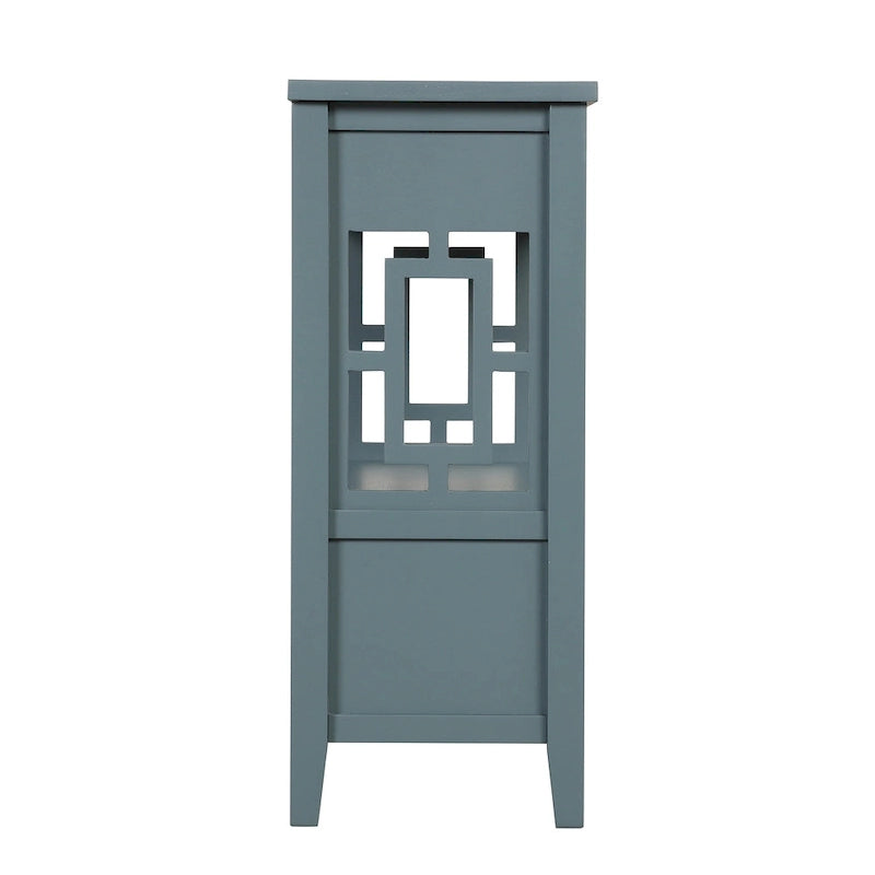 Console de style campagnard en pin, 91 cm, avec 4 tiroirs et 1 étagère de rangement.