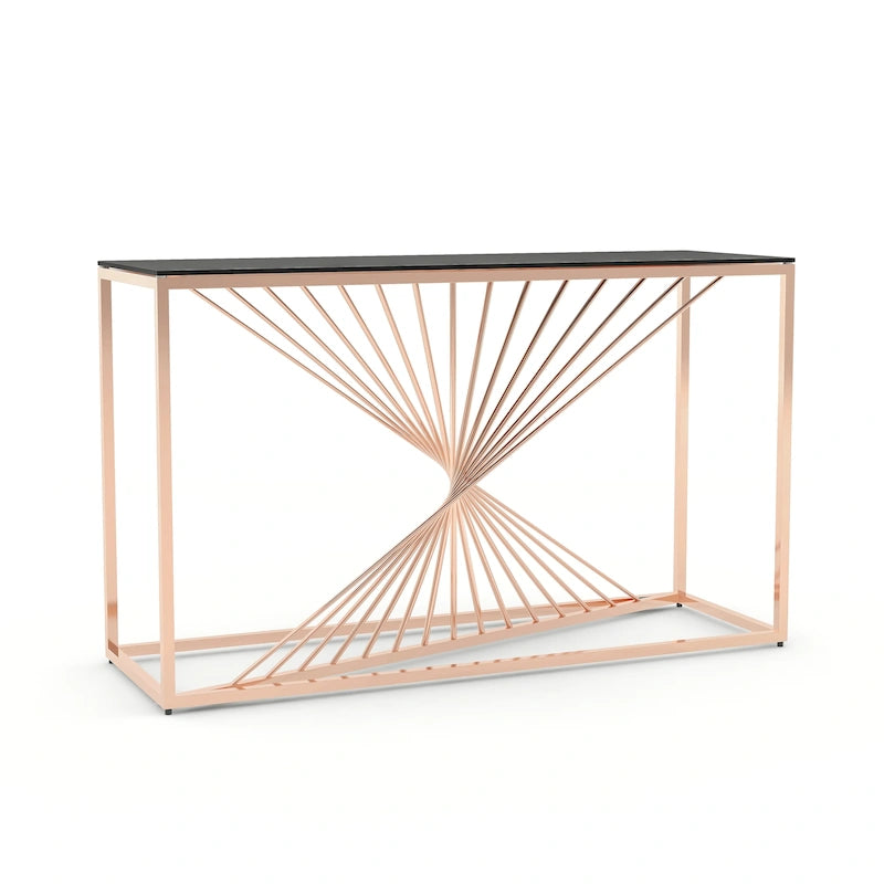Table basse géométrique contemporaine Limback de 47 pouces avec plateau en verre, par Furniture of America