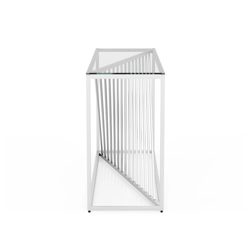 Table basse géométrique contemporaine Limback de 47 pouces avec plateau en verre, par Furniture of America