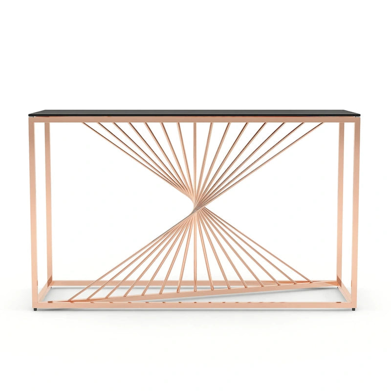 Table basse géométrique contemporaine Limback de 47 pouces avec plateau en verre, par Furniture of America