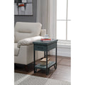 Table d'appoint compacte Hatfield Industrial en métal de 30,5 cm (12 pouces) avec 1 étagère, 1 tiroir et ports USB