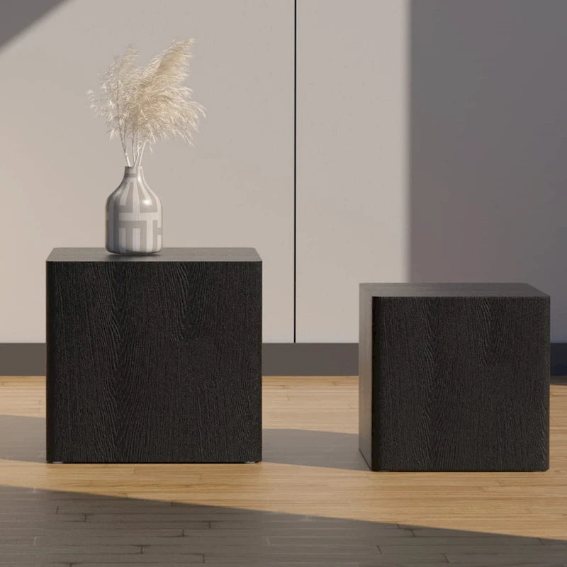 Tables basses gigognes carrées modernes et glamour pour salon (lot de 2)