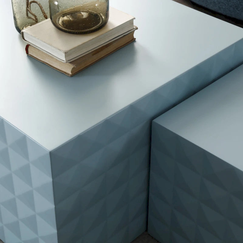 Tables basses gigognes carrées modernes et glamour pour salon (lot de 2)