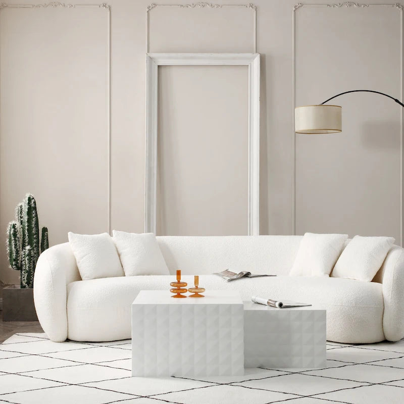 Tables basses gigognes carrées modernes et glamour pour salon (lot de 2)