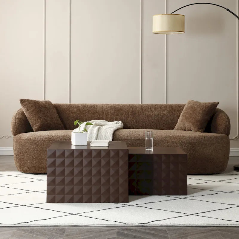 Tables basses gigognes carrées modernes et glamour pour salon (lot de 2)