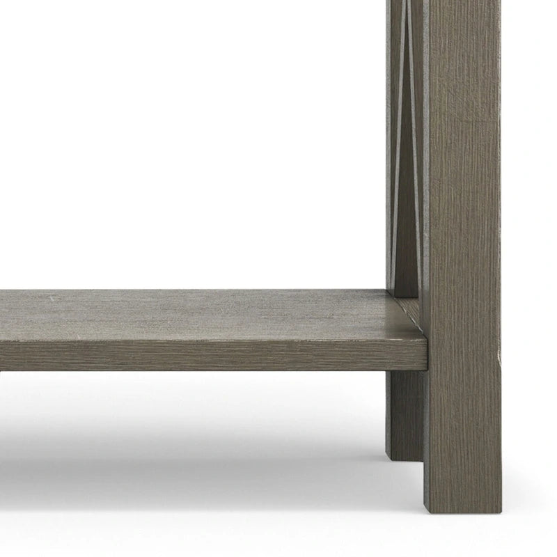Console/table basse contemporaine en bois massif WYNDENHALL Waterloo, 119 cm de large (47,4 pouces)
