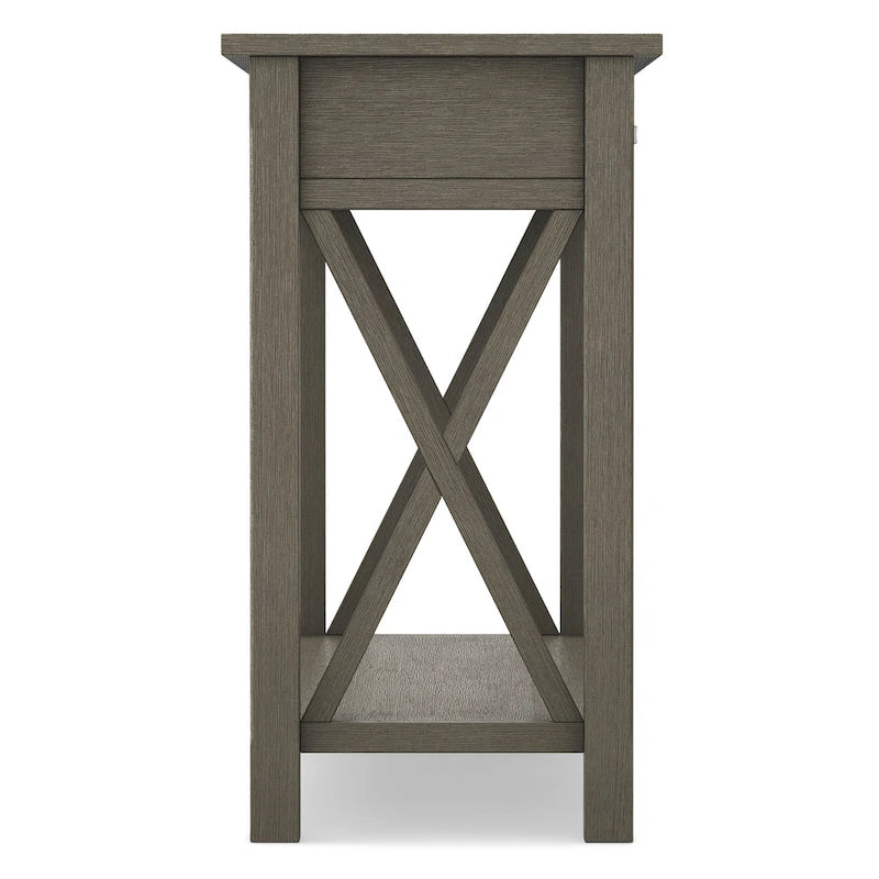Console/table basse contemporaine en bois massif WYNDENHALL Waterloo, 119 cm de large (47,4 pouces)