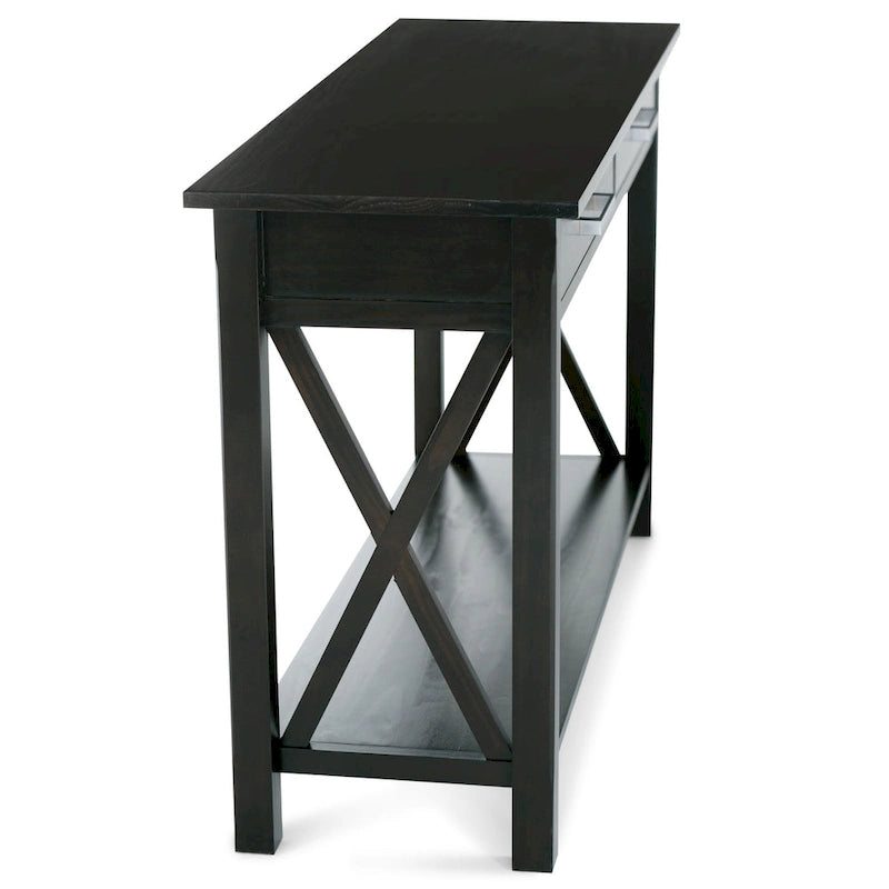 Console/table basse contemporaine en bois massif WYNDENHALL Waterloo, 119 cm de large (47,4 pouces)