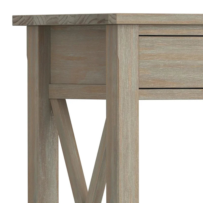 Console/table basse contemporaine en bois massif WYNDENHALL Waterloo, 119 cm de large (47,4 pouces)