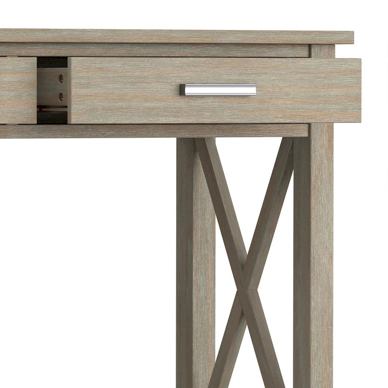 Console/table basse contemporaine en bois massif WYNDENHALL Waterloo, 119 cm de large (47,4 pouces)