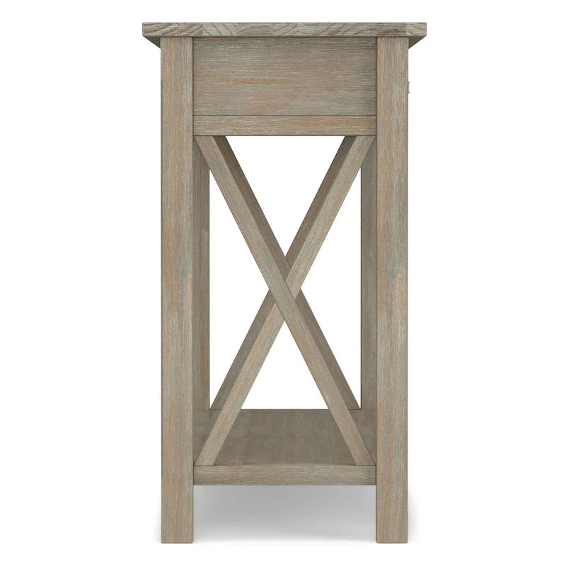 Console/table basse contemporaine en bois massif WYNDENHALL Waterloo, 119 cm de large (47,4 pouces)
