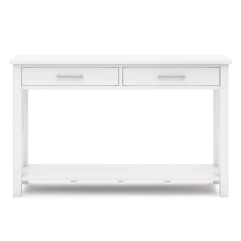 Console/table basse contemporaine en bois massif WYNDENHALL Waterloo, 119 cm de large (47,4 pouces)