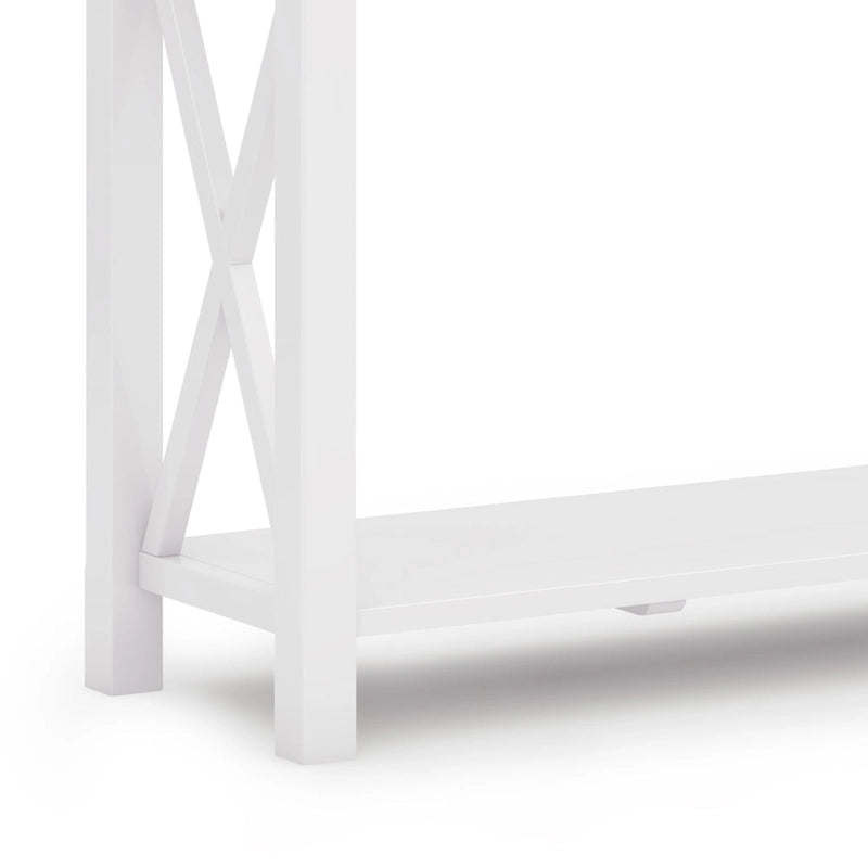 Console/table basse contemporaine en bois massif WYNDENHALL Waterloo, 119 cm de large (47,4 pouces)