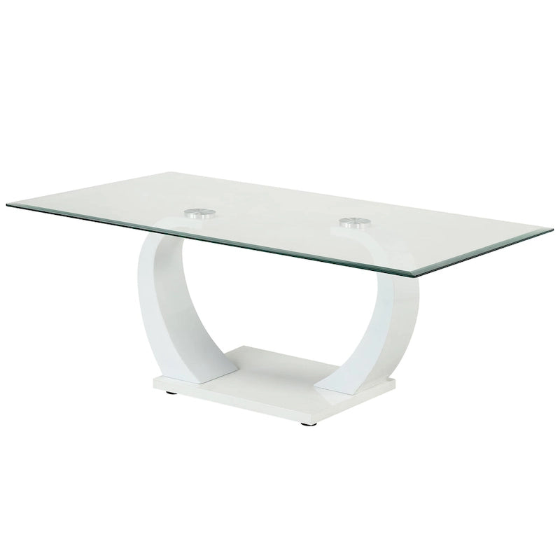 Table basse contemporaine Cres avec plateau en verre de 50 pouces par Furniture of America