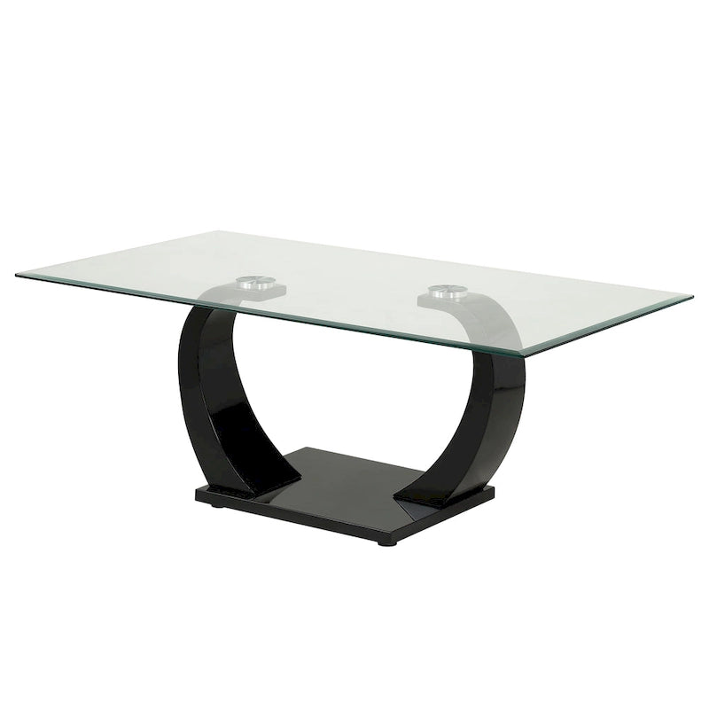 Table basse contemporaine Cres avec plateau en verre de 50 pouces par Furniture of America