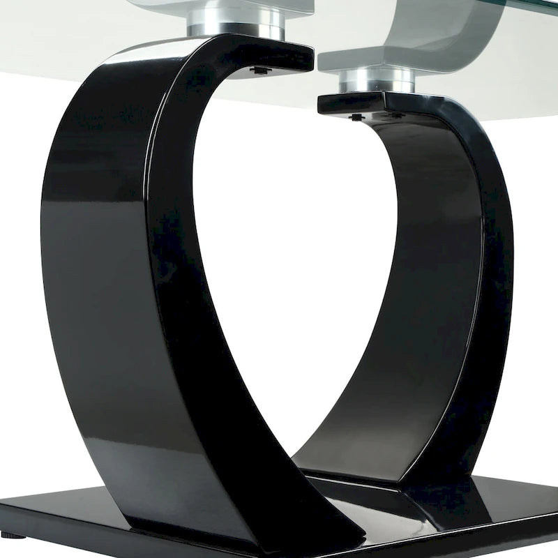 Table basse contemporaine Cres avec plateau en verre de 50 pouces par Furniture of America