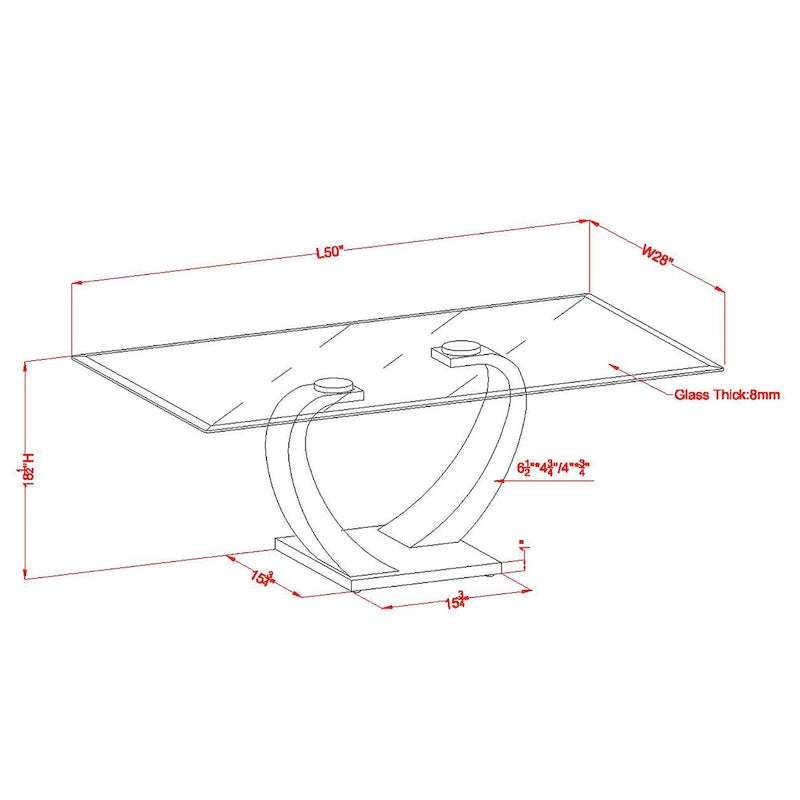 Table basse contemporaine Cres avec plateau en verre de 50 pouces par Furniture of America