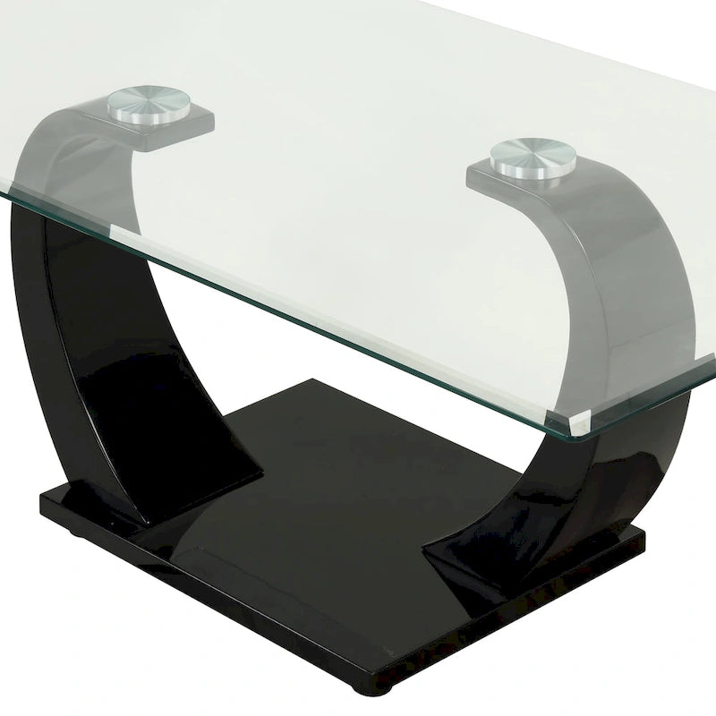 Table basse contemporaine Cres avec plateau en verre de 50 pouces par Furniture of America