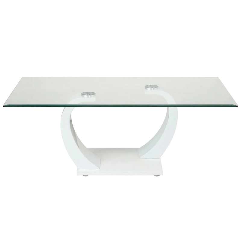 Table basse contemporaine Cres avec plateau en verre de 50 pouces par Furniture of America