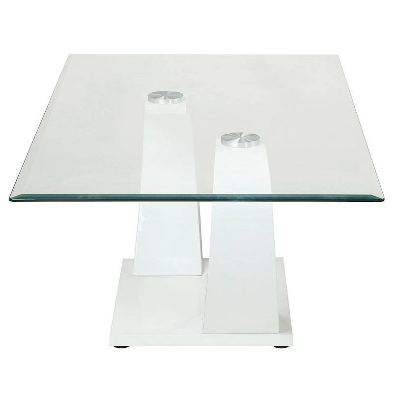 Table basse contemporaine Cres avec plateau en verre de 50 pouces par Furniture of America