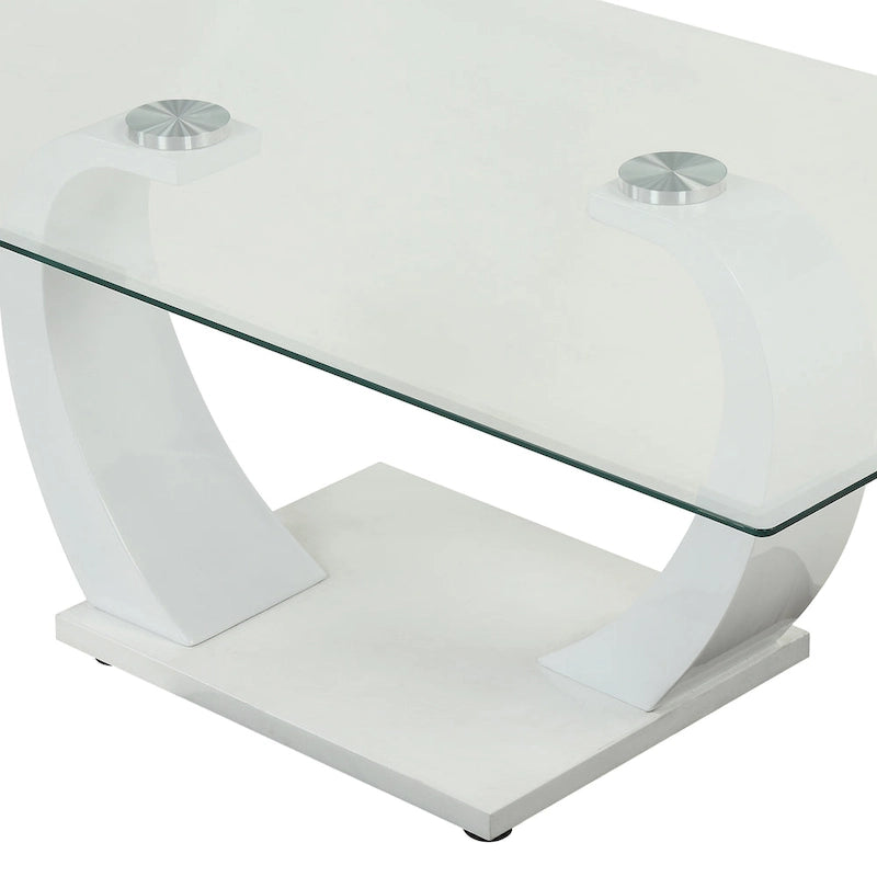 Table basse contemporaine Cres avec plateau en verre de 50 pouces par Furniture of America