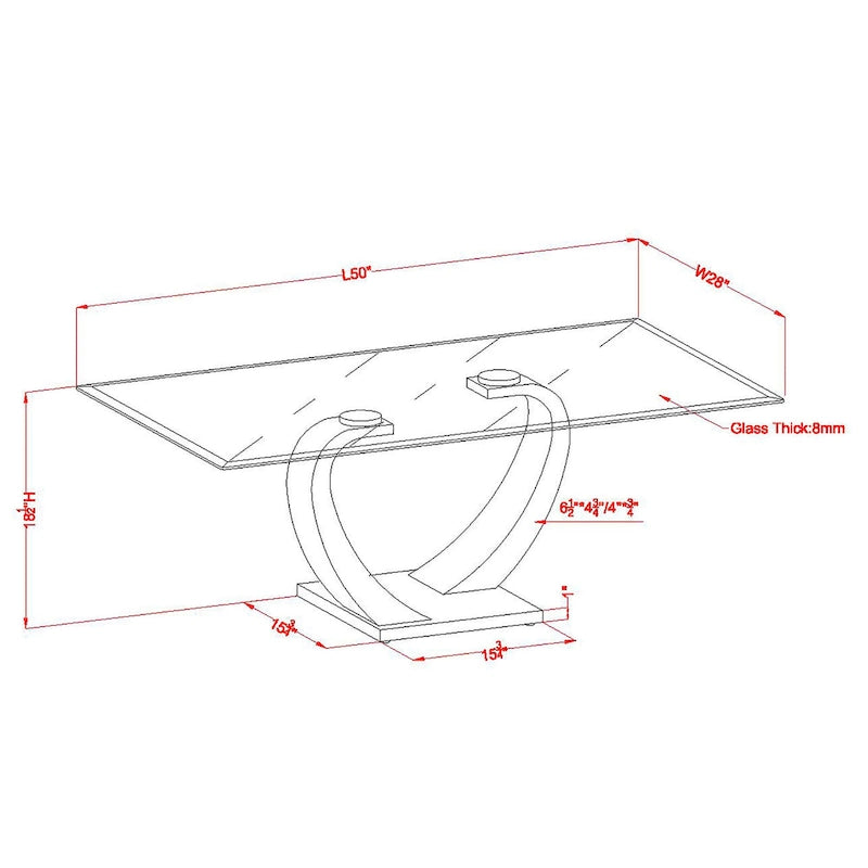 Table basse contemporaine Cres avec plateau en verre de 50 pouces par Furniture of America