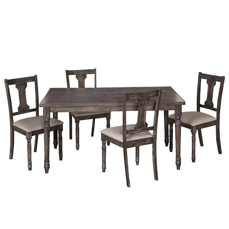 Ensemble de salle à manger 5 pièces Simple Living en bois brûlé