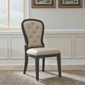 Chaise d'appoint capitonnée style ferme américaine (lot de 2)