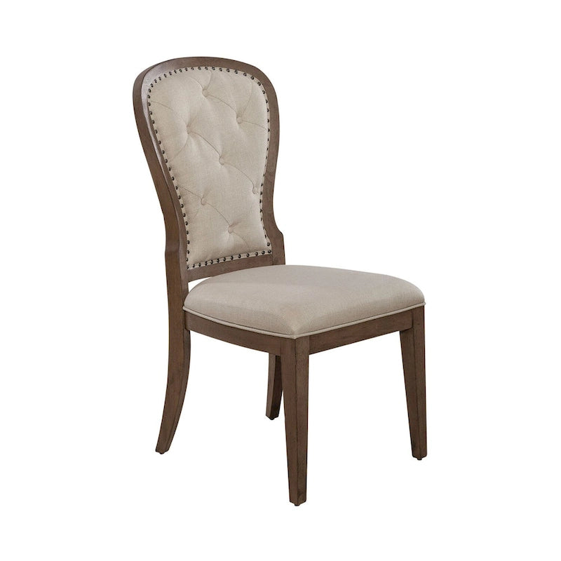 Chaise d'appoint capitonnée style ferme américaine (lot de 2)
