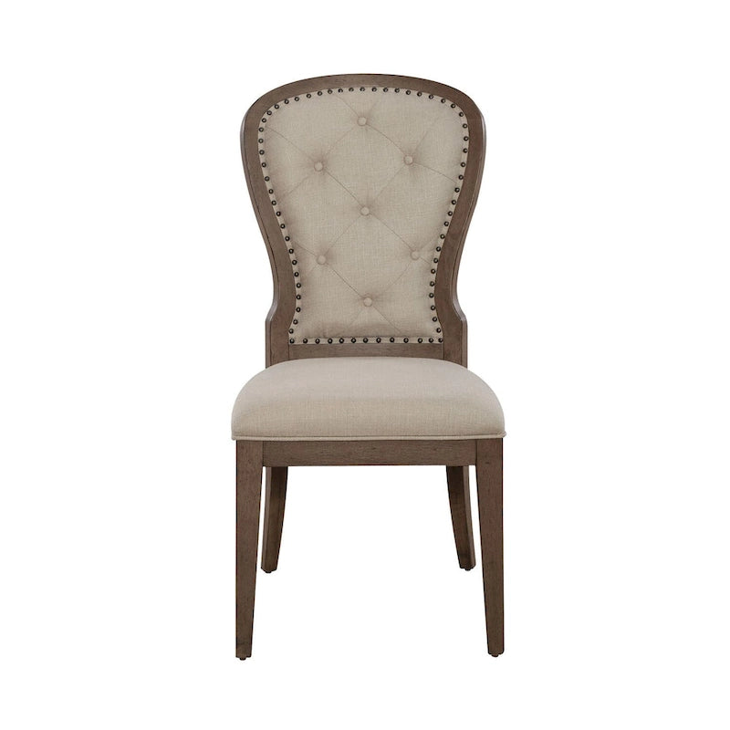 Chaise d'appoint capitonnée style ferme américaine (lot de 2)