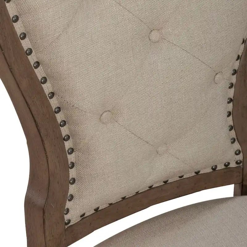 Chaise d'appoint capitonnée style ferme américaine (lot de 2)