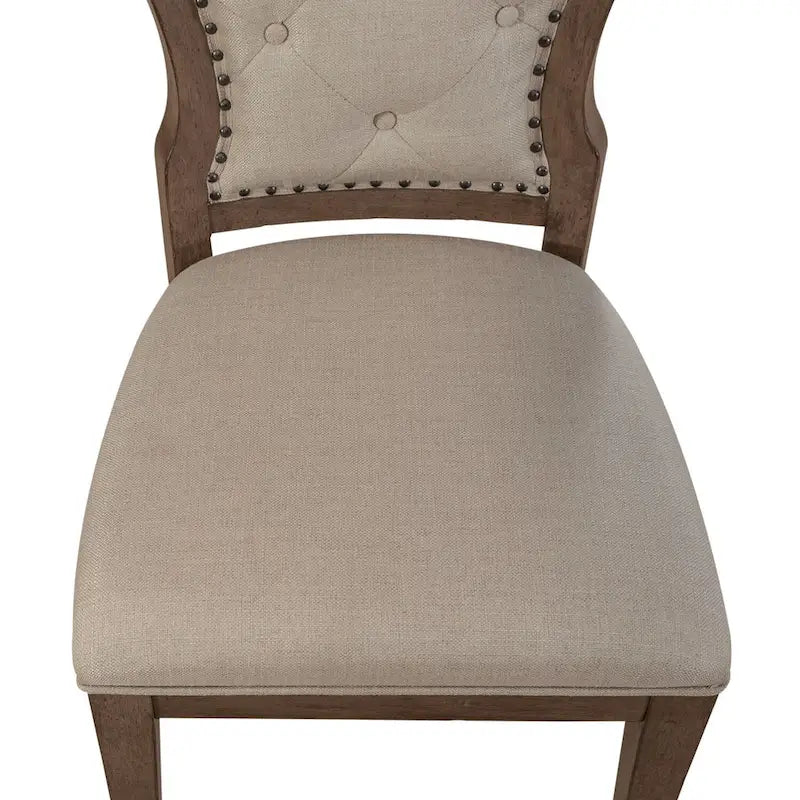Chaise d'appoint capitonnée style ferme américaine (lot de 2)