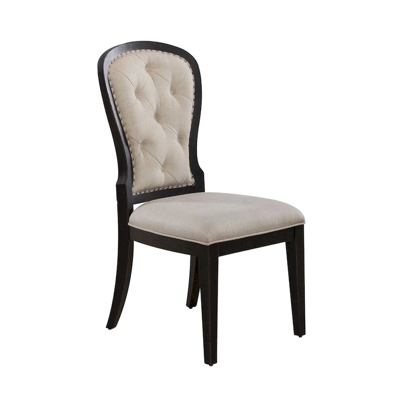 Chaise d'appoint capitonnée style ferme américaine (lot de 2)