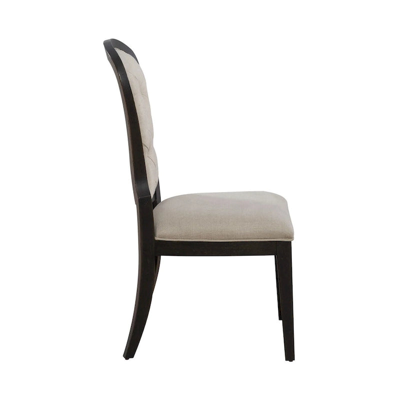 Chaise d'appoint capitonnée style ferme américaine (lot de 2)
