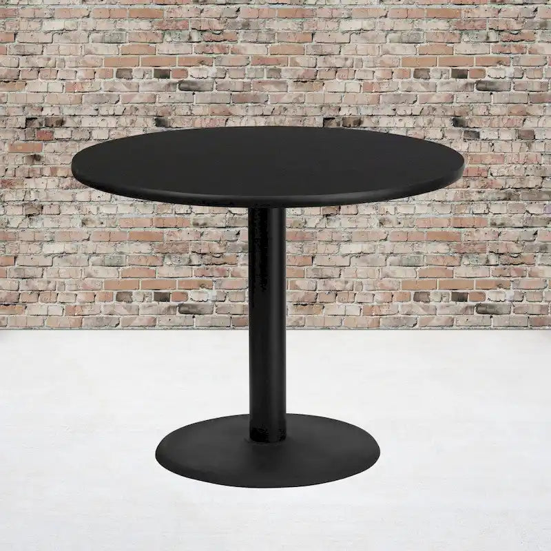 Plateau de table rond stratifié de 91,4 cm (36 po) avec piètement rond de 61 cm (24 po) de hauteur - 91,4 cm (36 po) L x 91,4 cm (36 po) P x 79 cm (31,125 po) H