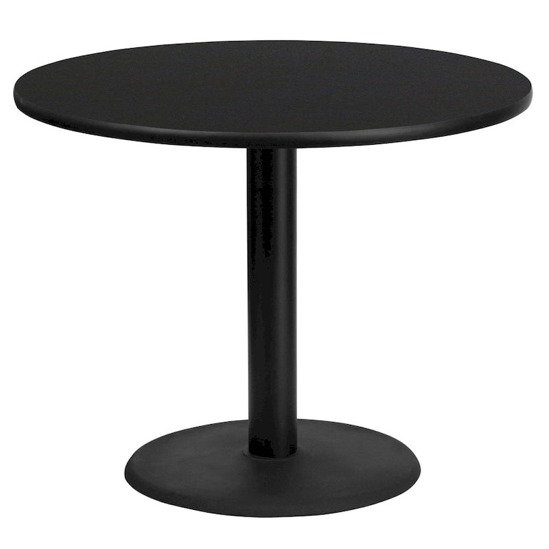 Plateau de table rond stratifié de 91,4 cm (36 po) avec piètement rond de 61 cm (24 po) de hauteur - 91,4 cm (36 po) L x 91,4 cm (36 po) P x 79 cm (31,125 po) H