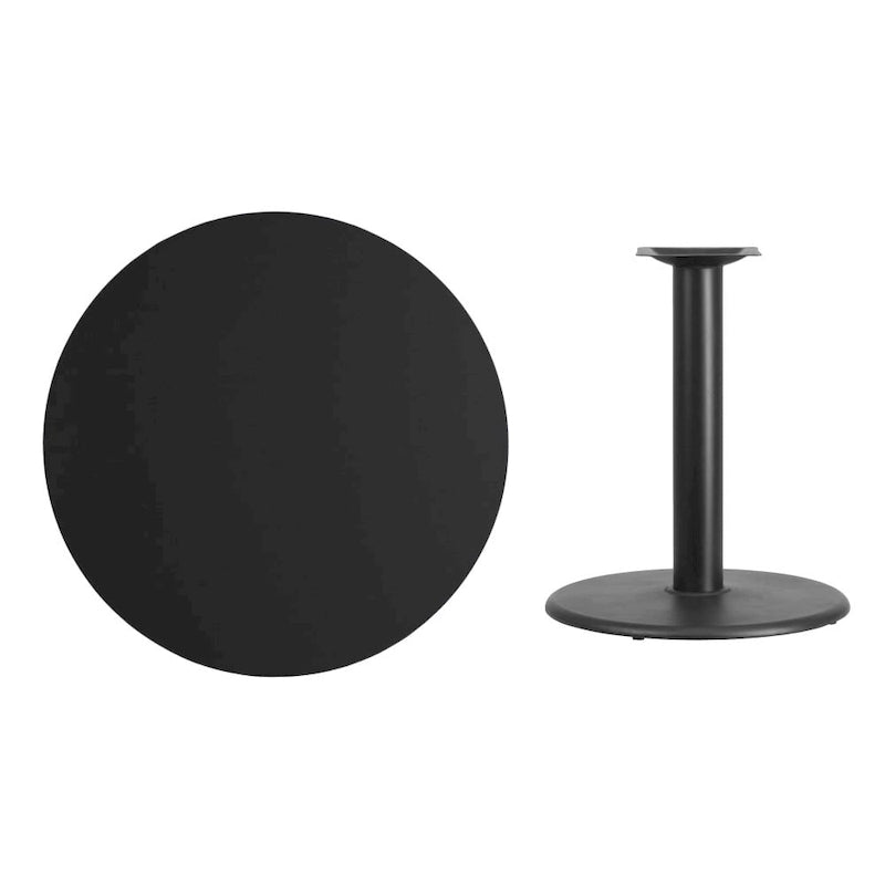 Plateau de table rond stratifié de 91,4 cm (36 po) avec piètement rond de 61 cm (24 po) de hauteur - 91,4 cm (36 po) L x 91,4 cm (36 po) P x 79 cm (31,125 po) H