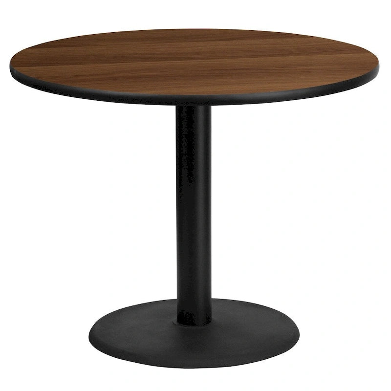 Plateau de table rond stratifié de 91,4 cm (36 po) avec piètement rond de 61 cm (24 po) de hauteur - 91,4 cm (36 po) L x 91,4 cm (36 po) P x 79 cm (31,125 po) H