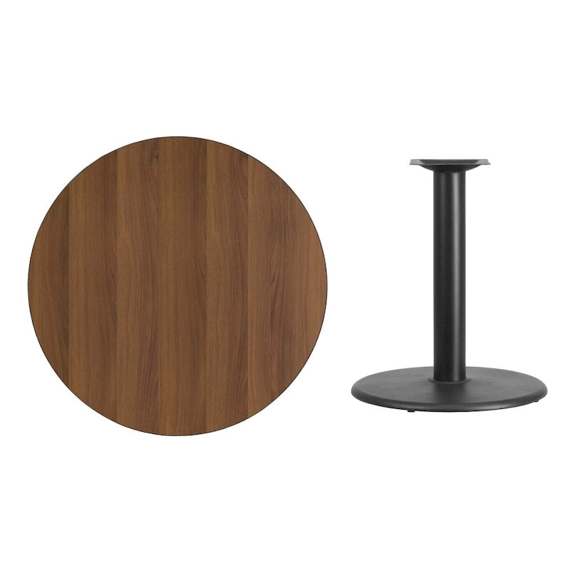 Plateau de table rond stratifié de 91,4 cm (36 po) avec piètement rond de 61 cm (24 po) de hauteur - 91,4 cm (36 po) L x 91,4 cm (36 po) P x 79 cm (31,125 po) H