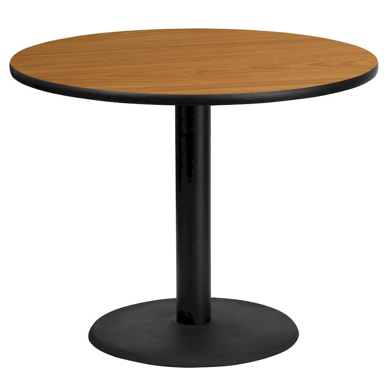 Plateau de table rond stratifié de 91,4 cm (36 po) avec piètement rond de 61 cm (24 po) de hauteur - 91,4 cm (36 po) L x 91,4 cm (36 po) P x 79 cm (31,125 po) H