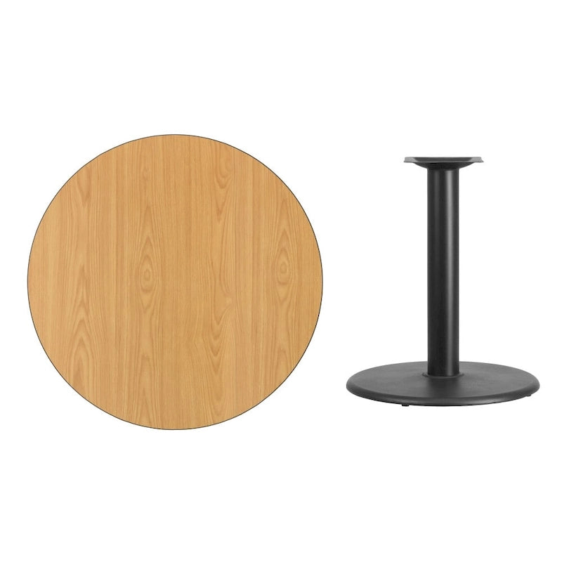 Plateau de table rond stratifié de 91,4 cm (36 po) avec piètement rond de 61 cm (24 po) de hauteur - 91,4 cm (36 po) L x 91,4 cm (36 po) P x 79 cm (31,125 po) H
